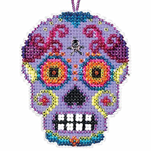 Morado Beaded Cross Stitch Halloween Kit 2016 Mill Hill Calavera Charmed Ornaments MH161621