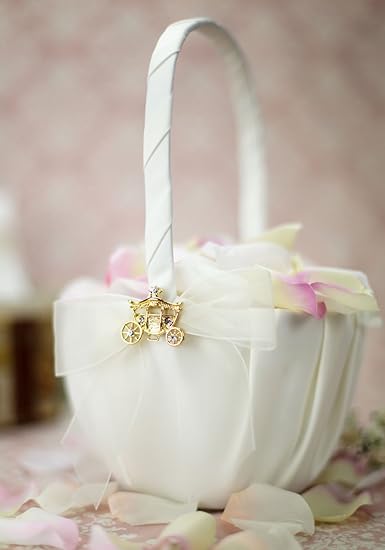 gold flower girl baskets