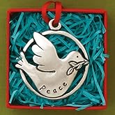Basic Spirit Handcrafted Christmas Ornament Peace Dove Jolly, Home Décor, for Tree Decoration