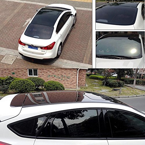 Mrcartool High Glossy Car Window Film,53''x20'' PVC Vinyl Sunroof Film DIY Waterproof Panoramic Air Release Car Decoration Film for All Car with Sunroof - Thumbnail 2