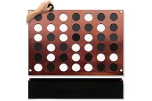 Swooc Games® - Wall Mounted Giant 4 in A Row - 60% Quieter - Jumbo Size Wall Games - Game Room Game, Accessories and Decor - Garage and Basement Decor - Large Connect - Four in a Row for Kids & Adults