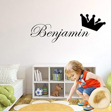 Nombre De La Corona Personalizado Vinilo Pegatinas De Pared Arte