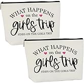 2 Pcs Girls Trip Gifts Weekend Gifts for Women Girls Trip Favors Makeup Bag Cosmetic Bag for Female Lady Girl Daughter Friend Coworker Niece Weekend Bag Vacation Christmas Birthday