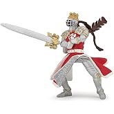 Papo - Realistic King with Dragon and Sword Figure - Ages 3+ - Fantasy &amp; Medieval Collection - Creative Play Royal World - Gift Idea Toy for Girls and Boys - 4.7 in X 3.5 in X 3.7 in