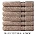 COTTON CRAFT Ultra Soft Hand Towels - 6 Pack - 16x28-100% Cotton Face Towel Set - Absorbent Quick Dry Everyday Luxury Hotel Bathroom Kitchen Spa Gym Shower Pool Camp Travel Picnic - 580 GSM - Linen