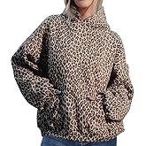 Pooyikoi Womens Camo Hoodie Y2k Oversized Leopard Print Hoodie Vintage Long Sleeve Sweatshirts Pullover Jackets Streetwear