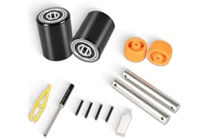 PTH50 Pallet Jack Front Load Wheels Replacement Kit for Crown PTH50 Pallet Jack, Come with Axles, Poly Tread Black with Beari