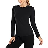 MOSCOAL Thermal Shirts for Women Thermal Tops Long Sleeve Fleece Lined Top Warm Undershirt
