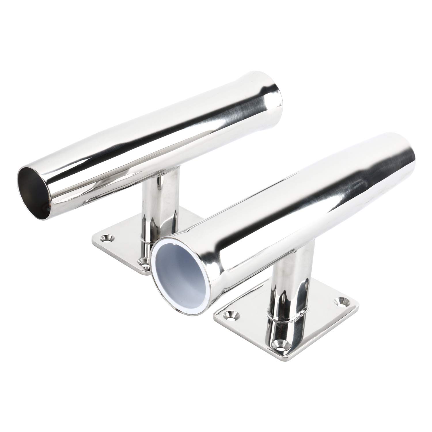 Photo 1 of Amarine Made Wall Mounted Stainless Steel Tournament Style Rod Holder, Transom Mounted - 90 Degree (2-Pack)