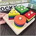 Shape Sorting Cube Block, Adv-one Creative Wooden Colour and Shape Geometric Sorting Board/Educational Toy - Stack & Sort Puzzle Toys for Age 2+ year old Boy and Girl