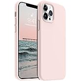 AOTESIER Shockproof Designed for iPhone 12 Pro Max Case, Liquid Silicone Phone Case with [Soft Anti-Scratch Microfiber Lining] Drop Protection 6.7 inch Slim Thin Cover, Chalk Pink