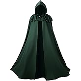 SightYoung Renaissance Cape for Women and Men,Adult Medieval Cloak,Viking Cape with Hood