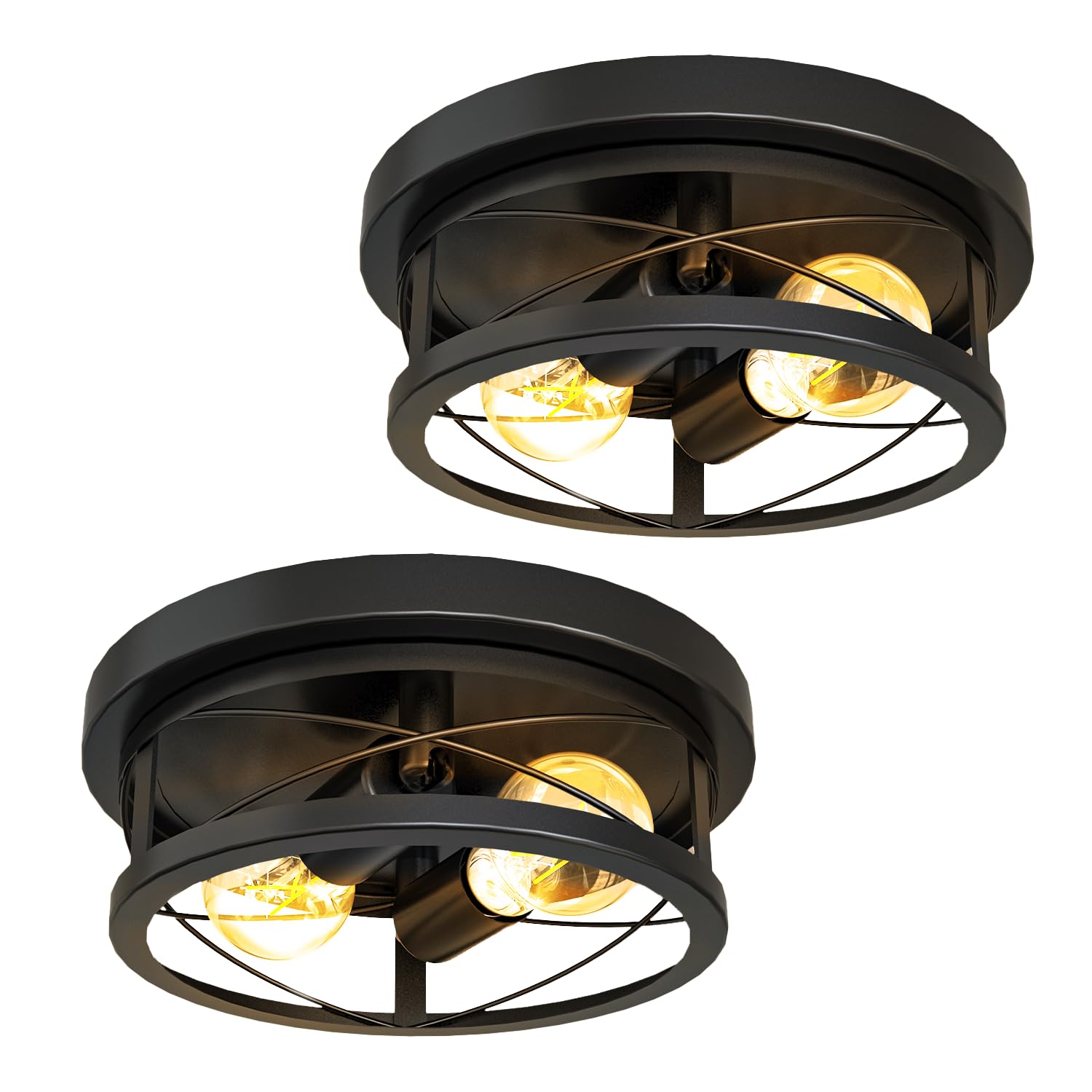 Photo 1 of Sunco Farmhouse Ceiling Light Fixtures, Rustic Ceiling Light Fixture for Foyer, Bedroom, Hallway, Kitchen, Living Room, Den, 11 Inch Diameter, E26 Medium Base, Max 100W 2 Pack