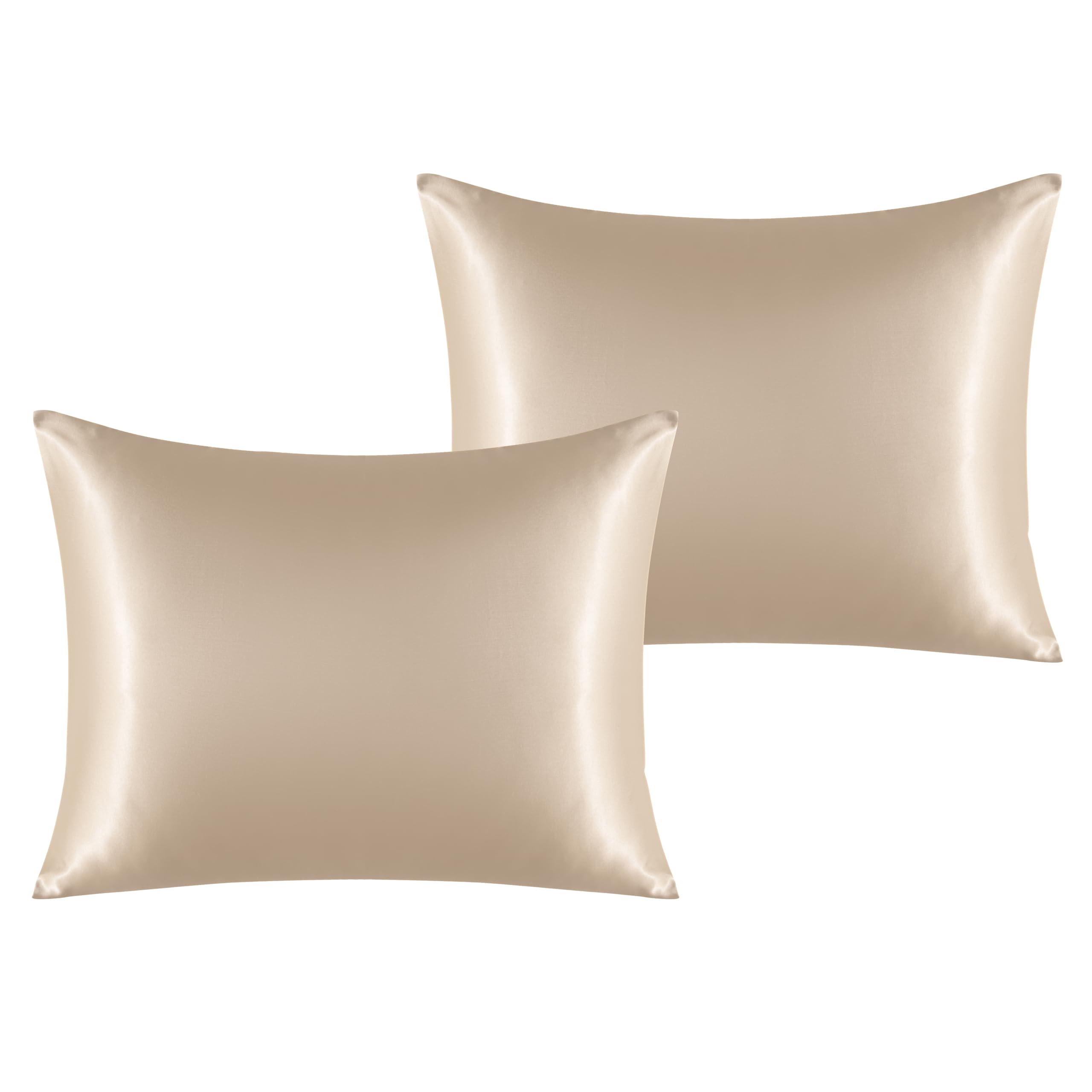 NTBAY 2 Pack Satin Standard Pillowcases for Hair