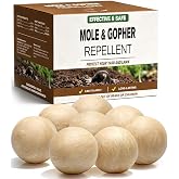 LEBMP Mole Repellent, Gopher Repellent, Groundhogs Repellant Outdoor-8Pcs | Vole Deterrent, Armadillo Repellent for Lawns, Keep Mole Out of Yard, Get Rid of Gophers, Covers Up to 120 Sq Ft