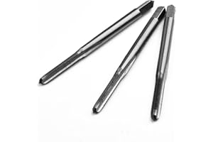 Deskbloom 6-48 UNS Thread Tap Kit, 3 Flute High Speed Steel HSS, 3-Piece Set For Precision Metalworking And Repair