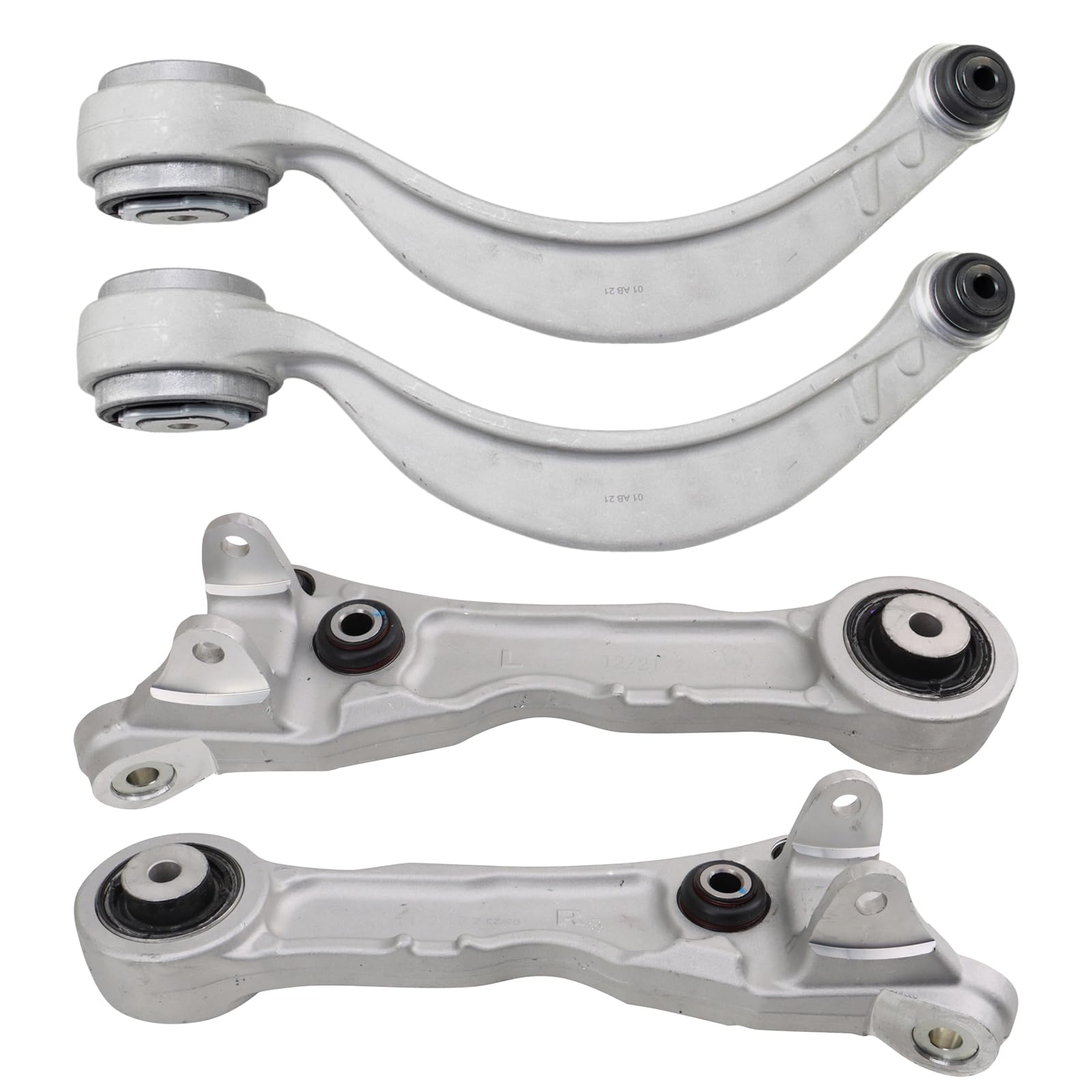 TRQ Front Lower Control Arm Set Compatible with 2003-2008 Jaguar S-Type 2005-2009 Super V8 2004-2009 Vanden Plas 2009-2015 XF 2010-2015 XFR XJ8 XJR Image