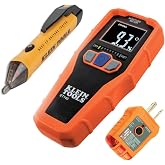 Klein Tools 80023P Home Inspector Tool Kit, 3-Piece | Includes GFCI Outlet Tester, Non-Contact Voltage Tester Pen, and Pinless Moisture Meter