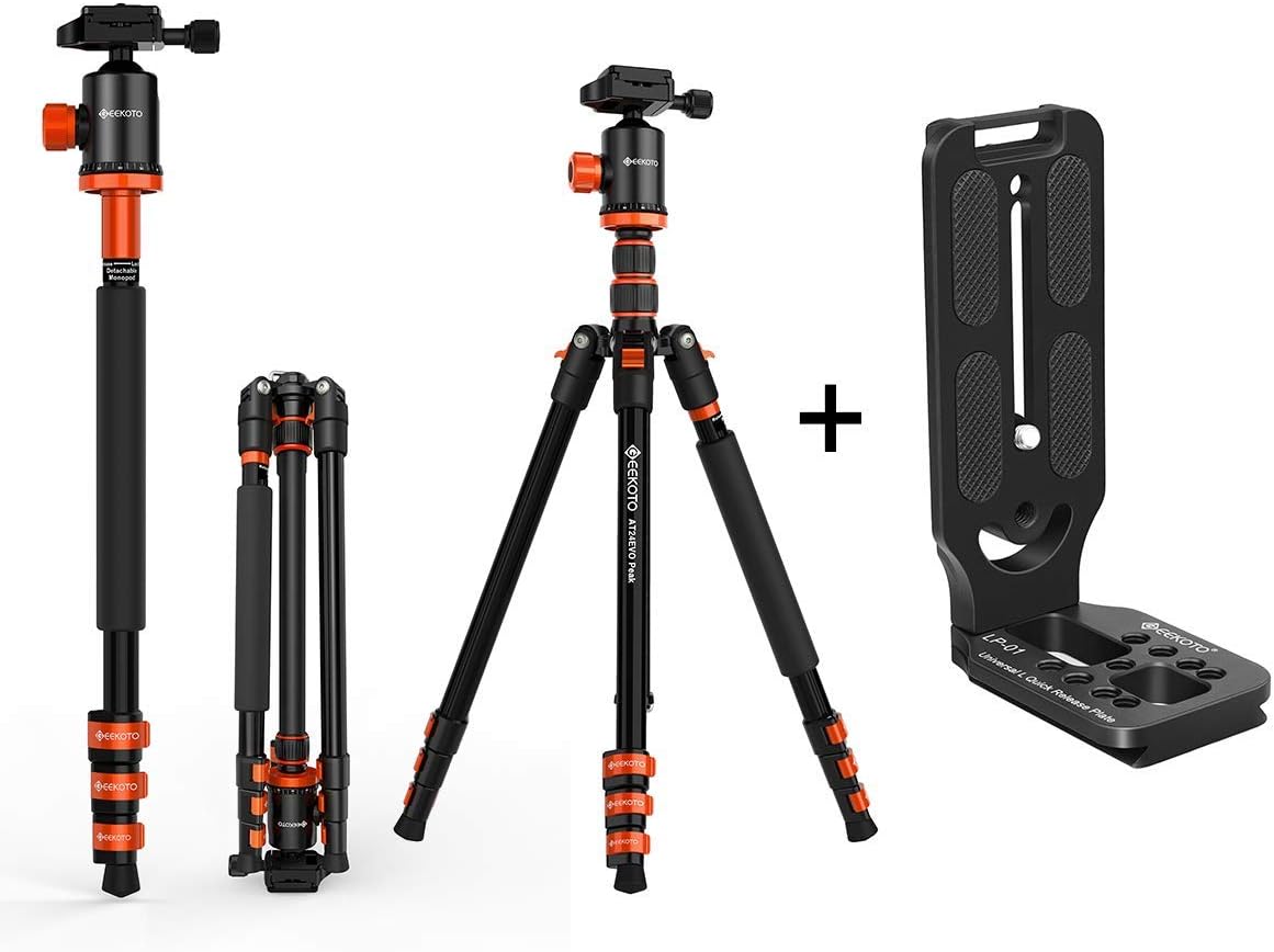 GEEKOTO AT24EVO Aluminum Tripod, 77in Camera Tripod for