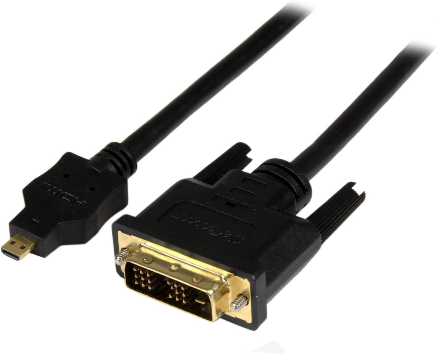 StarTech HDDDVIMM3M 3 m Micro HDMI to DVI-D Cable, M/M, 3 m Micro HDMI to DVI Cable, 19 Pin HDMI (D) Male to DVI-D Male, 1920 x 1200 Video, Black