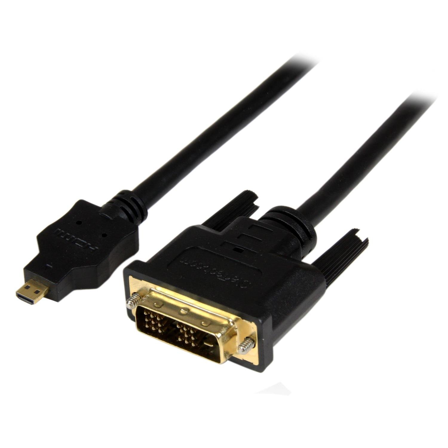 StarTech.com HDDDVIMM3M 3 m Micro HDMI to DVI-D Cable, M/M, 3 m Micro HDMI to DVI Cable, 19 Pin HDMI (D) Male to DVI-D Male, 1920 x 1200 Video, Black — image 1
