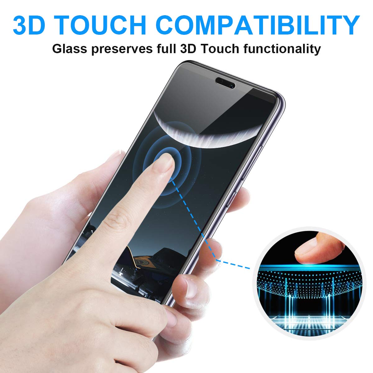 NONZERS [2-Pack] Verre Trempé pour Huawei P20, 2.5D Bords Arrondis Film Protecteur d\'Écran en Verre Trempé Transparent, Dureté de 9H et 3D Touch Compatible, Ultra-Mince et Ultra-Résistant sans Bulles