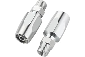 ANCIMOON 2PCS 3/8'' Reusable Hydraulic Fittings, Size #6 Single Wire Hydraulic Hose Repair Kit