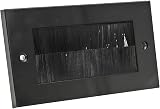 kenable Double Gang Black Brush Faceplate Wall Outlet UK Cable Management view 6