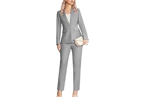 Kelyaa Women's 2 Piece Suit Notched Lapel One Button Slim Fit Business Office Work Tuxedo Blazer Pants Set