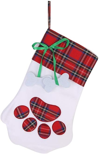 Babbo Natale Zampa.Calza A Forma Di Zampa Di Cane Di Natale Borsa Regalo Di Calza Di Natale Decorazione Per Albero Ornamento Di Natale Borsa Per Caramelle Borsa Per Babbo Natale Rosso Amazon It Casa E