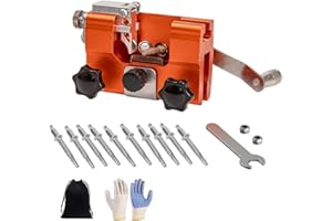 biqozi Saw Sharpener, 2026 Upgraded Sherum Universal Chainsaw Sharpening Jig Kit, Hand-Cranked Chain Saw Sharpener Tool, Portable Blade Sharpeners with 3 Sharpening Heads(10 Grinding Head)