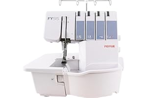 FEIYUE FY515 Sergers Overlock Machine with 2/3/4 Thread Capability, Durable Heavy-Duty Metal Frame, 1,200 Stitches Per Minute