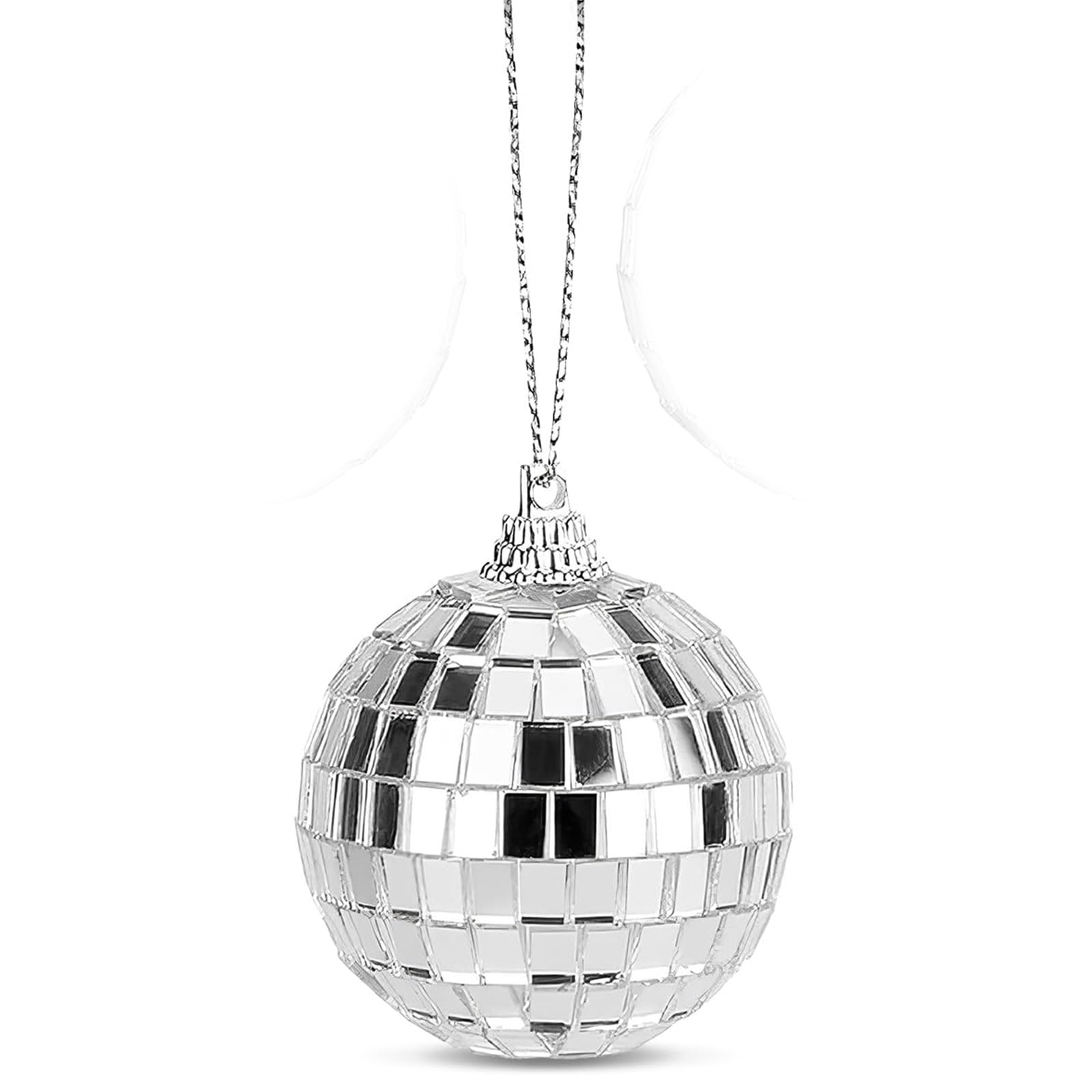 JYTDBCS 12 Pcs 1.2 Inch Silver Mirror Disco Balls glitter ball disco ball tree decorations Bauble Hanging Ball for Home Party