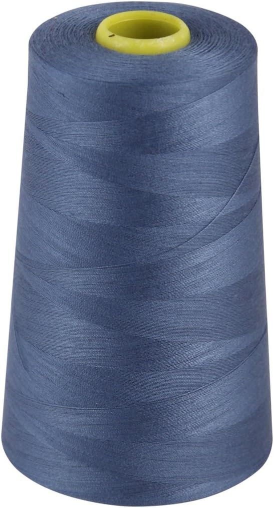 OVERLOCKING THREAD - OVERLOCKER THREAD - POLYESTER THREAD - INDUSTRIAL SEWING THREAD - 4 X 5000 YARD SPOOLS - LARGE COLOUR SELECTION INCLUDING: BLACK WHITE RED BLUE CREAM NAVY PURPLE PINK GREEN GREY BROWN OLIVE SKY GOLD (BLUE 2967)