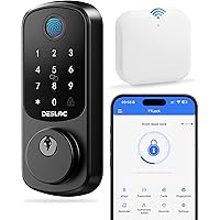 DESLOC Smart Lock B200 WiFi Version, Fingerprint Keyless Entry Door Lock, App Remote Control, Smart Locks for Front Door, WiF