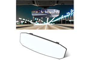 JUSTTOP Car Rearview Mirror, 11 Inch Clip-on Wide Angle HD Panoramic Auto Rear View Mirror, Universal Extended Anti Glare Rea