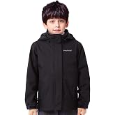 YINGJIELIDE Boys Girls Waterproof Rain Jackets Kids Easy to Fold Windbreaker Lightweight Outdoor Hooded Raincoat