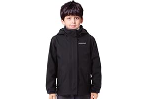 ENDIRAD Girls Boys Rain Jackets, Lightweight Waterproof Kids Rain Coats with Hood Windbreakers for Kids