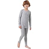 Merino Protect 100% Merino Wool Base Layer Kids Set Top and Bottom Heavyweight Thermal Underwear For Skiing Hiking