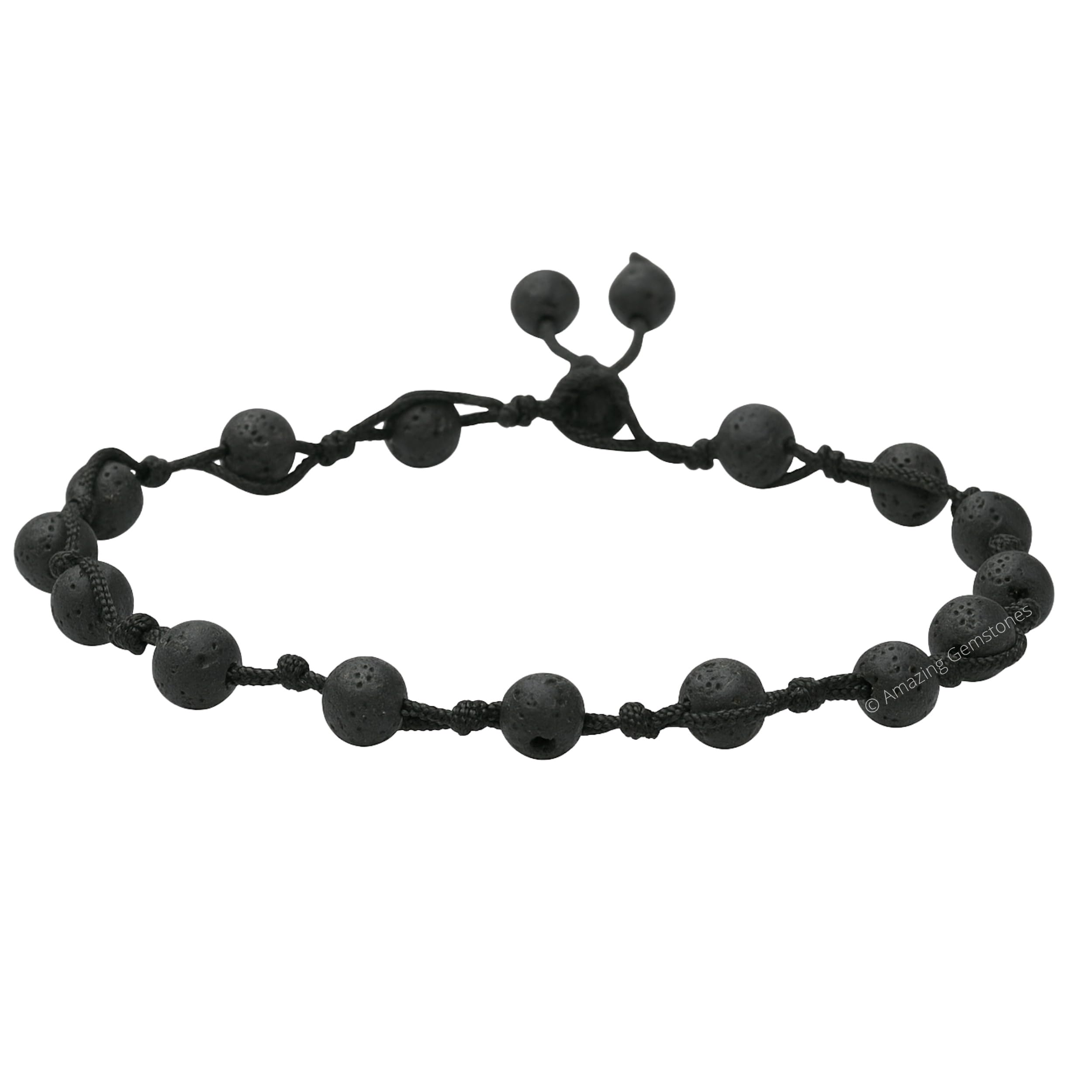 Photo 1 of Amazing Gemstone Lava Stone Anklet Ankle Bracelets for Women - Waterproof Beaded Healing Crystal Anklets, Plus Size Chakra Gemstone Bead Anklet (Stretchy Adjustable - Hand Knotted)