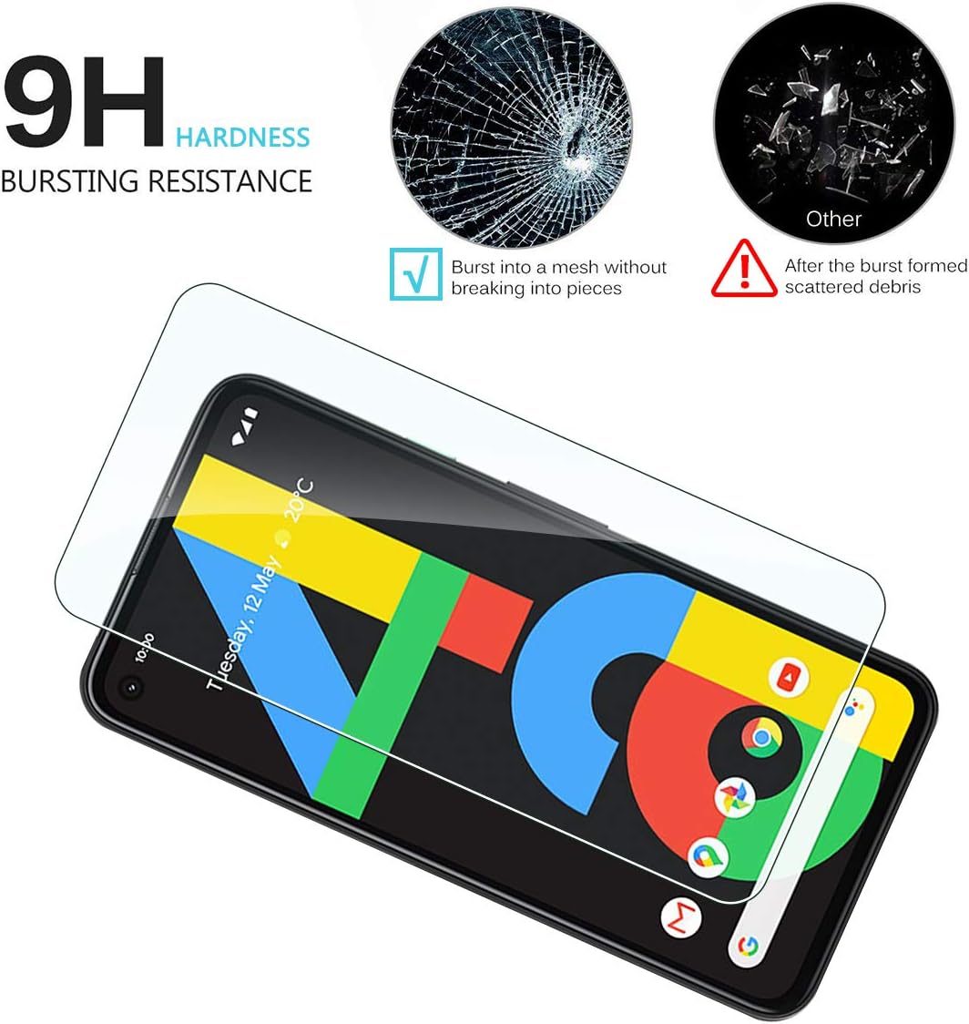 [3-Pack] WRJ for Google Pixel 4a Screen Protector,[Easy Installation Frame] HD Anti-Scratch Anti-Fingerprint No-Bubble 9H Hardness Tempered Glass