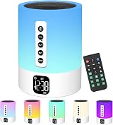 Biseoamz Night Light Bluetooth Speaker White Noise Alarm Clock Lamp view 1