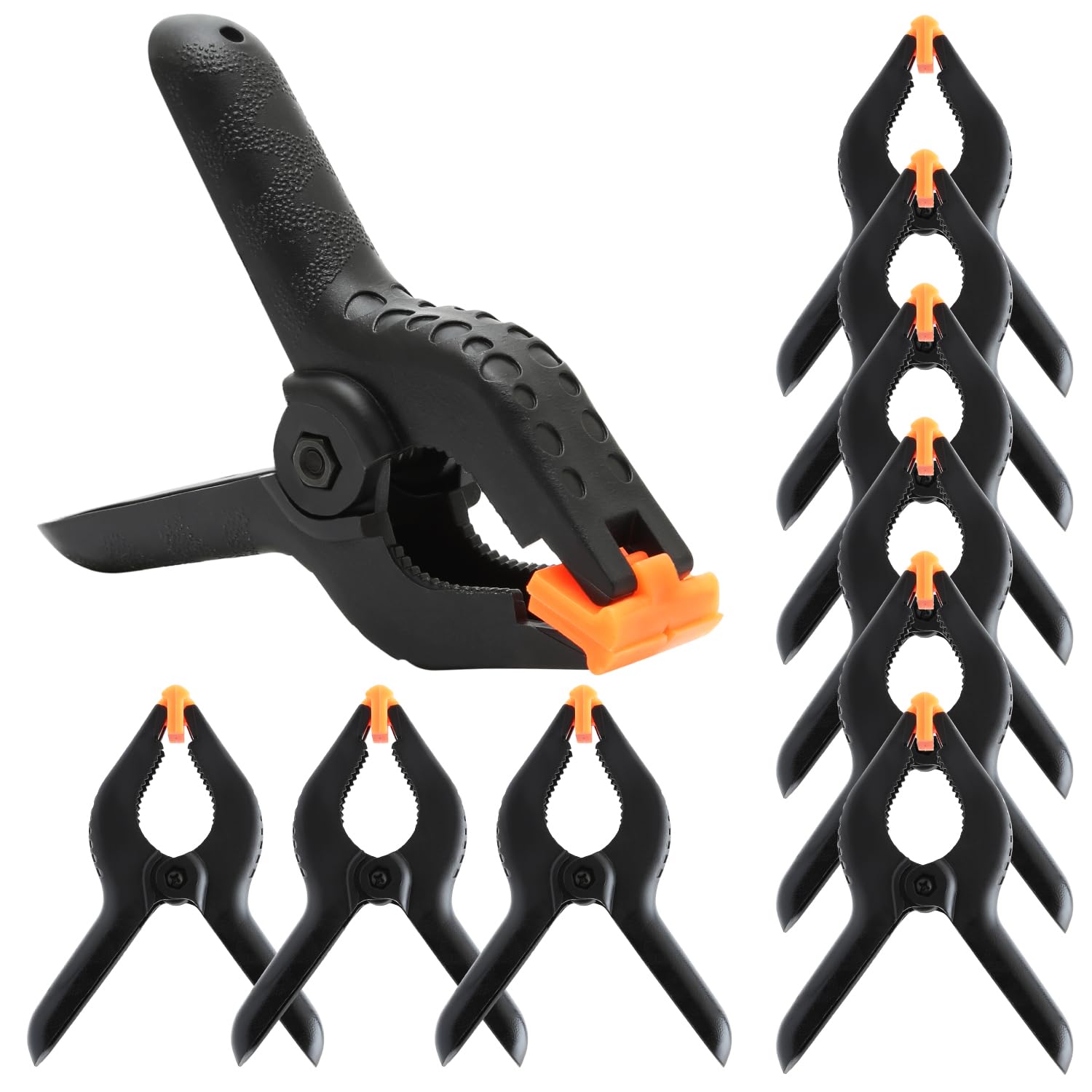 10Pcs Spring Clamps 4 Inch, Heavy Duty Plastic Spring Clips Clamps for Woodwork, DIY Projects, Photo Studio, Background Muslin Etc — image 1