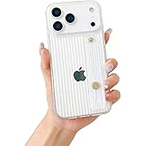 siduater Case for 6.3" iPhone 17 Pro with Finger Wrist Strap Kickstand, Soft Clear TPU Shockproof Bumper Protective Cover, Adjustable Hand Grip Loop for iPhone 17 Pro 6.3 Inch 2025, Crystal Clear