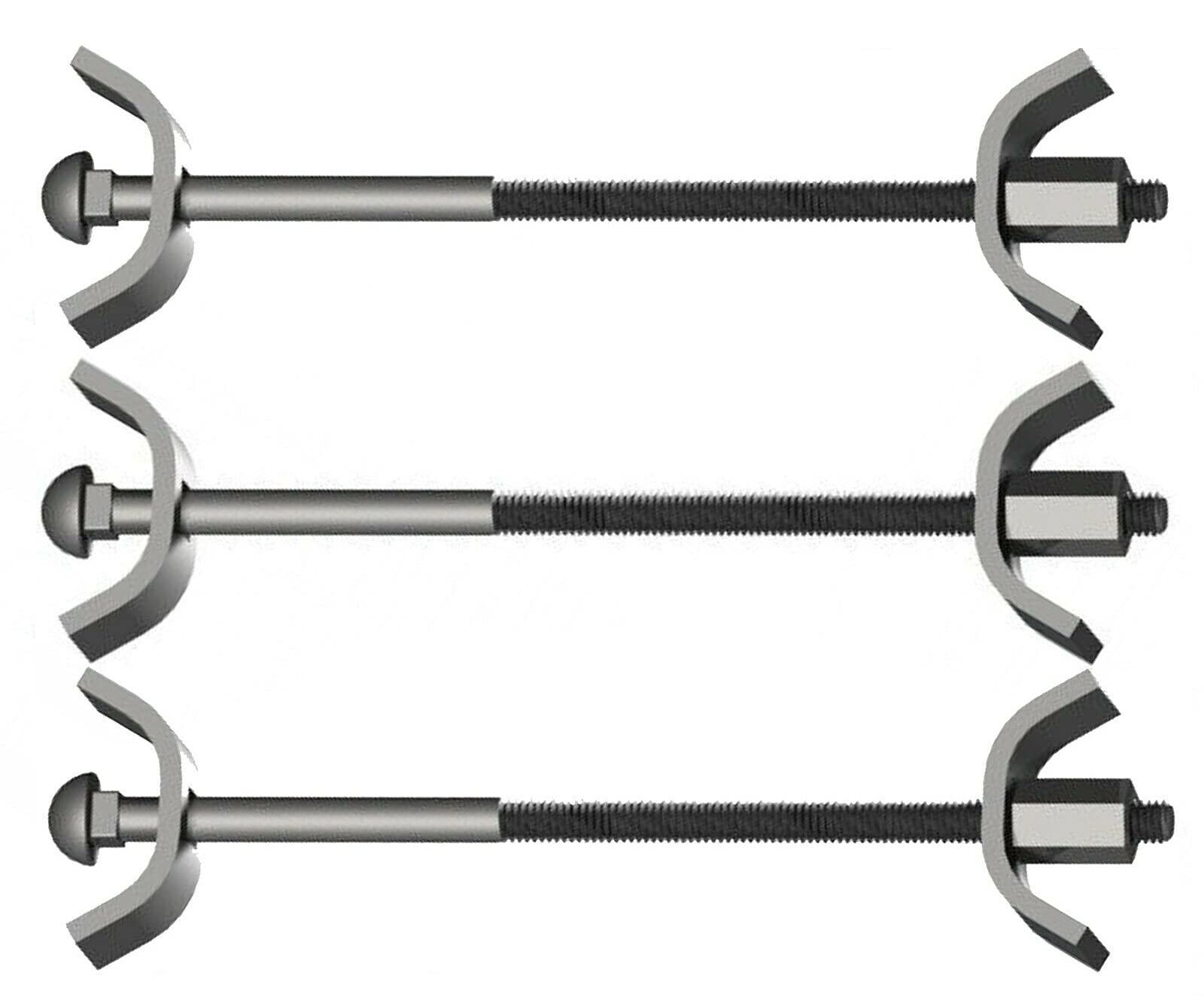 Merriway BH03355 (10 Pcs) M6 x 100 mm (1/4 Inch x 4 Inch) BZP Worktop Joint Connector Joiner Butterfly Jig Clamp - Pack of 10 Pieces