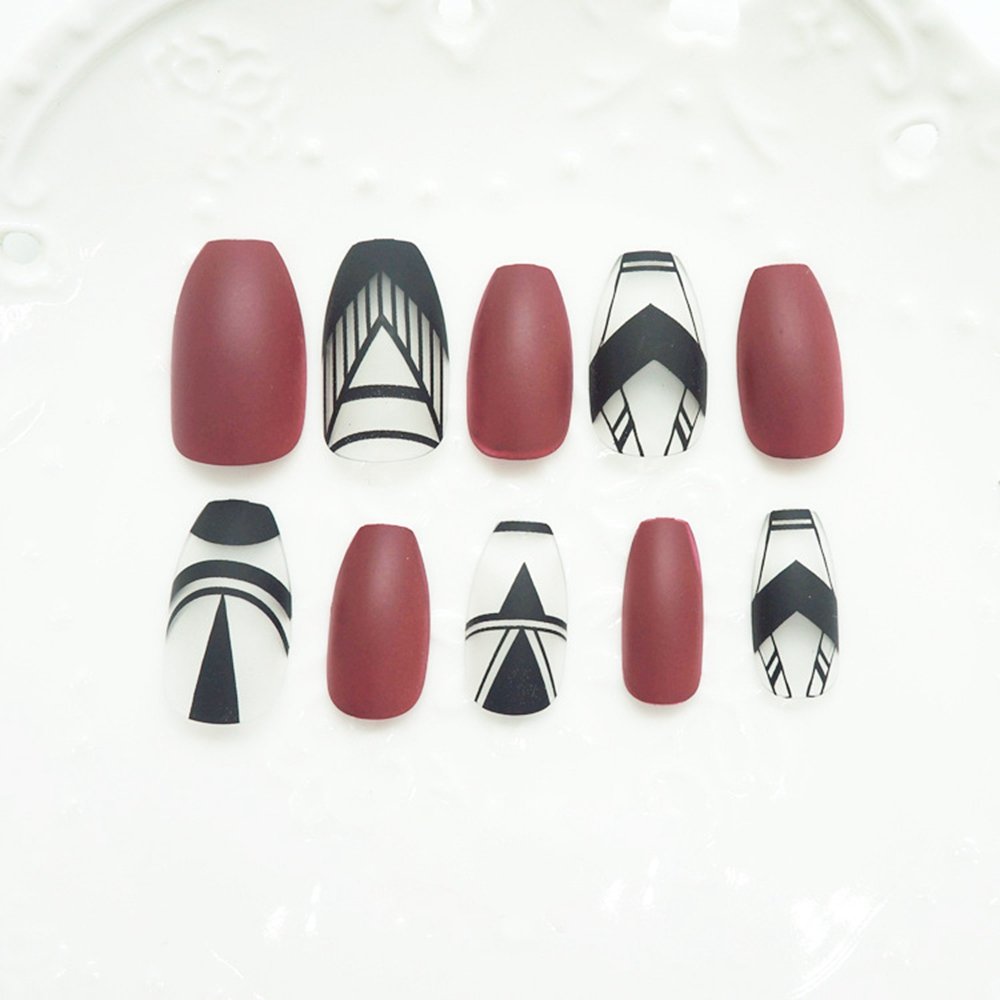 Buy Generic Z907 New Ballerina Coffin Nail Tips Red False Nail