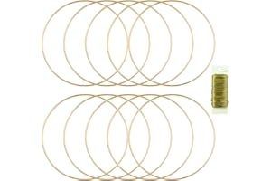 MJRASG 8 Pack Metal Rings for Crafts 16 Inches Macrame Rings Dream Catcher Supplies Floral Hoop Centerpieces Circle Centerpieces for Wedding Table Metal Circle Hoops for Crafts DIY Wreath Candle Rings, Gold