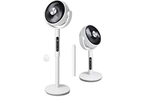 Levoit Standing Fan for Bedroom, CirculAir 120° Oscillating, Quiet 20dB, 9 Speeds, 4 Modes, DC Motor, 2 in 1 Pedestal & Tabletop, 82ft, Remote Control, Sensor, 9H Timer, 908CFM Ultra-High Airflow