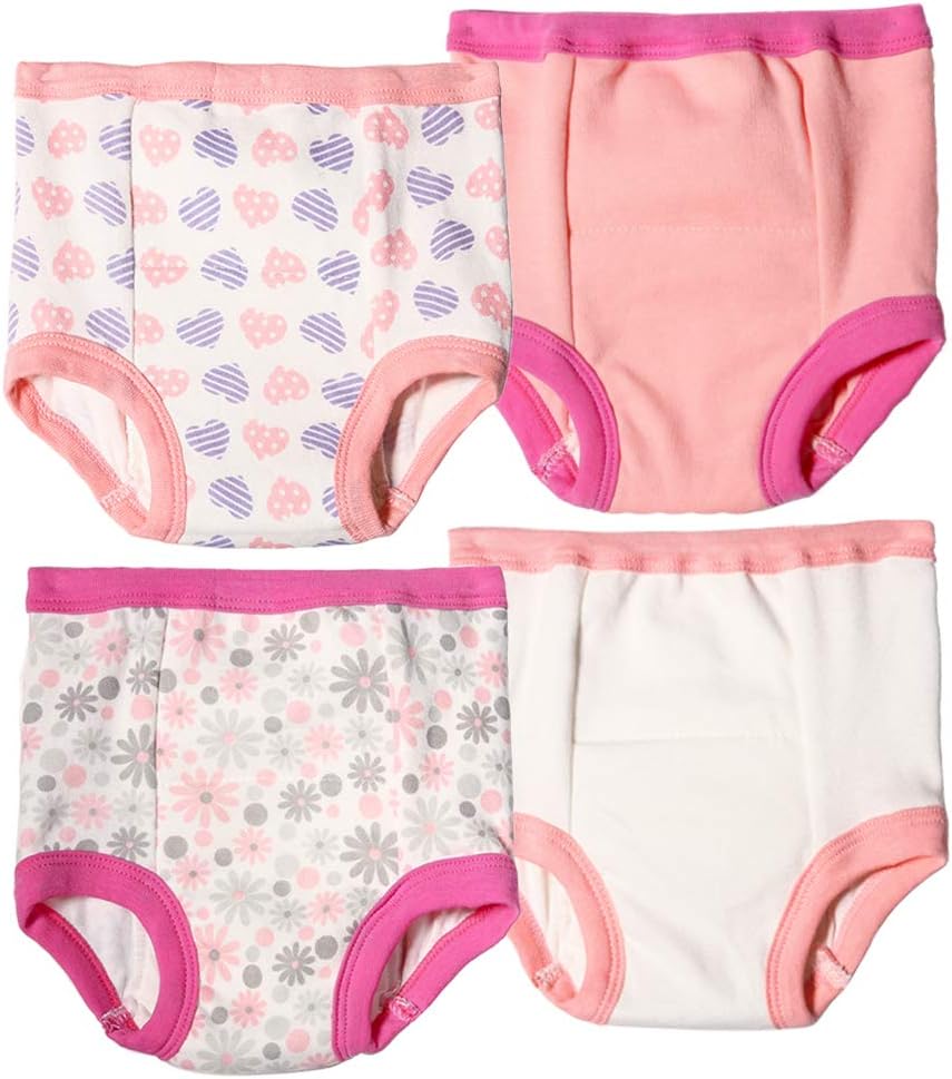 4Pack Toddler Cotton Training Pants 6 Layer Padded Potty