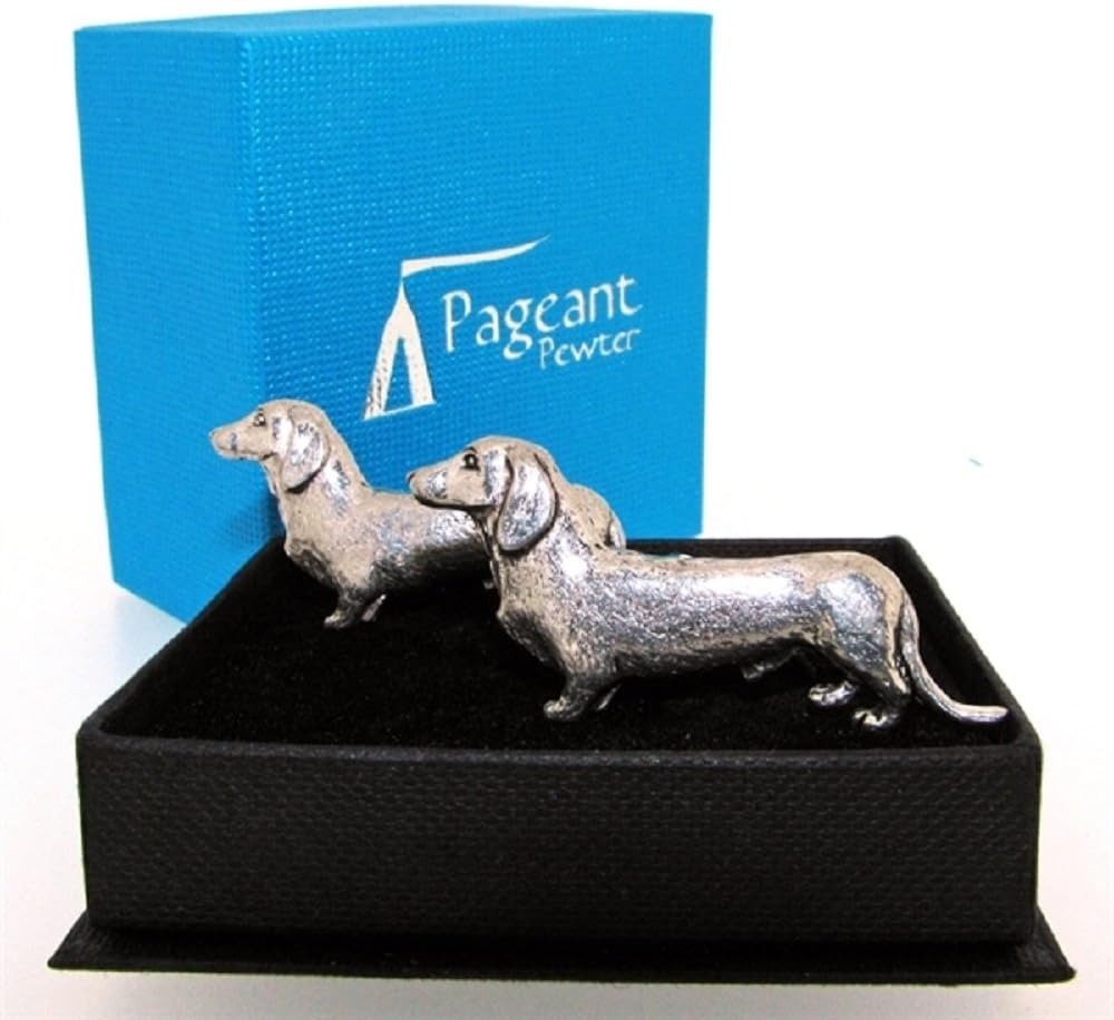 DACHSHUND DOG Polished Pewter Cufflinks Boxed Gift Made in England Amazon.co.uk Kitchen & Home